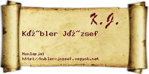 Kübler József névjegykártya